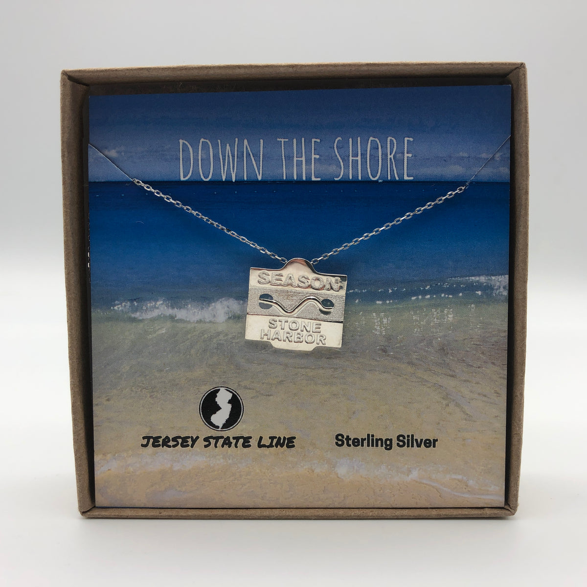 Stone Harbor Beach Tag Necklace Sterling Silver Shore And More