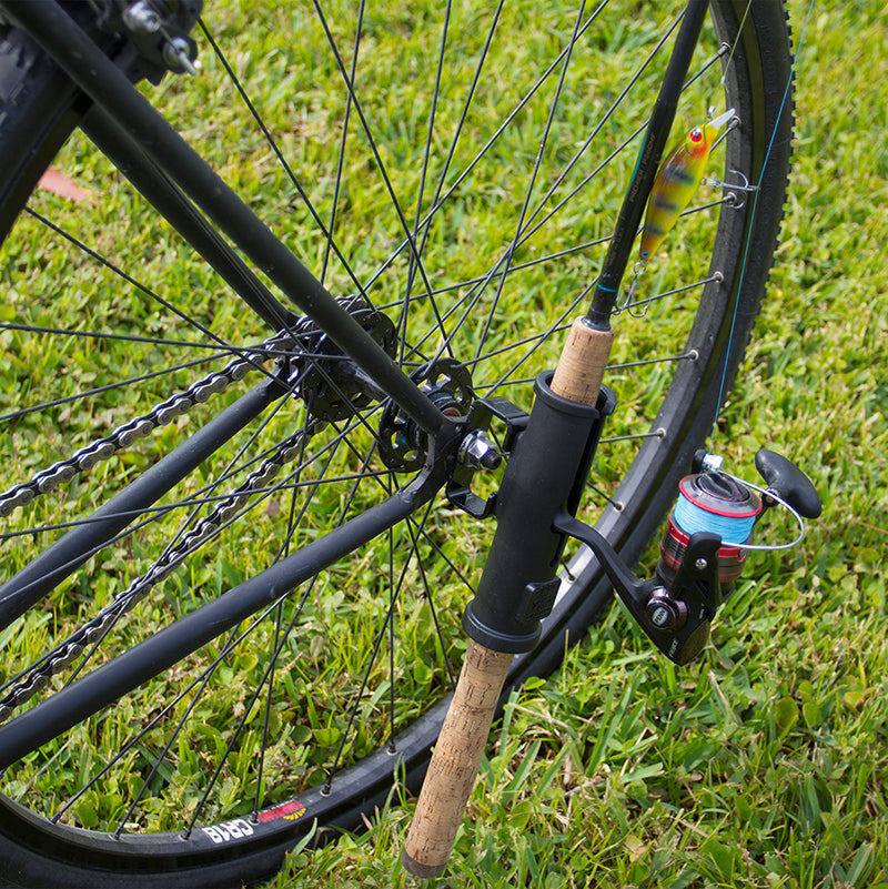 bike fisherman fishing rod holder Holder,Holds 2 Rods,Rod Rack for Bicycle Fishing (Black) : Sports & Outdoors then attach the rod holder and off you go. Put a Fishing Rod Holder