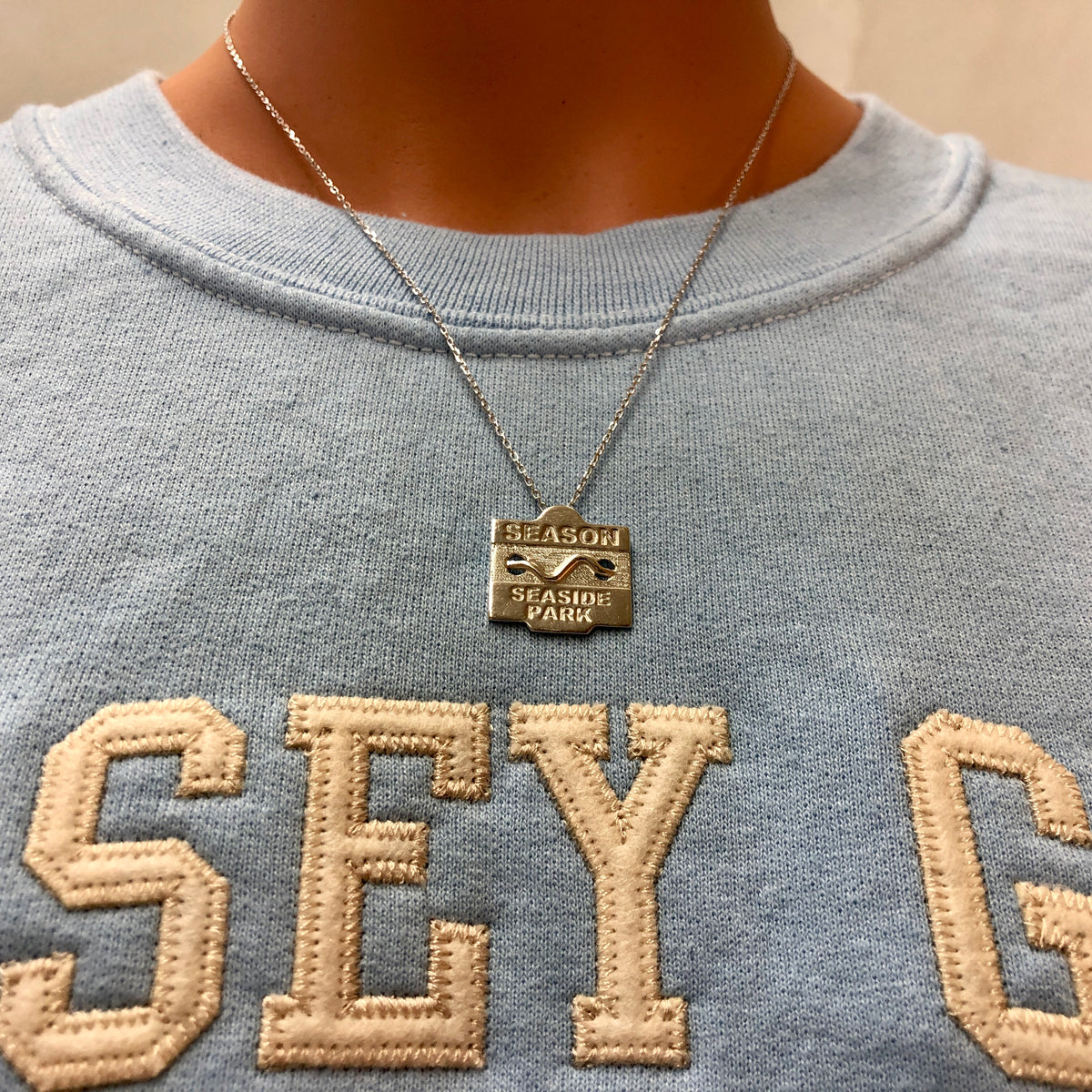 Seaside Park Beach Badge Necklace Sterling Silver Shore And More