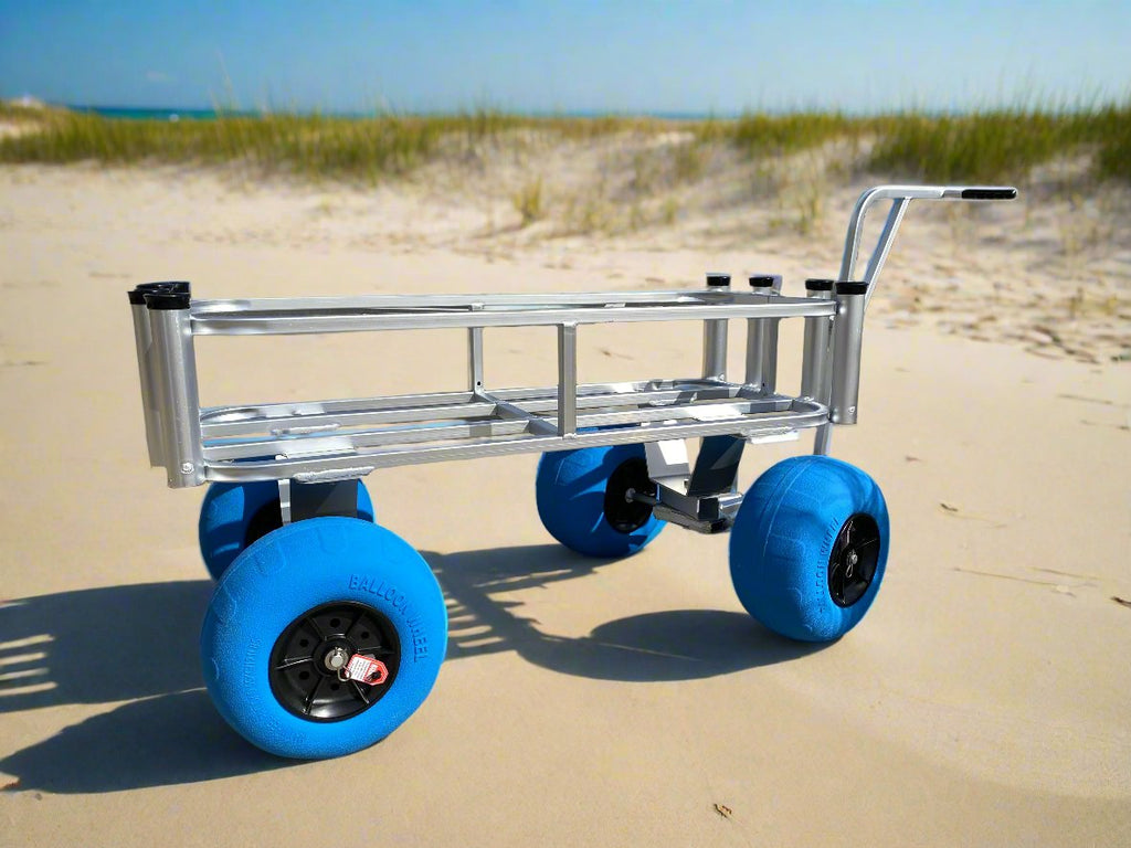 cpi designs reels on wheelstm fishing cart Angler's 4 Wheel Beach Cart – Shore And More
